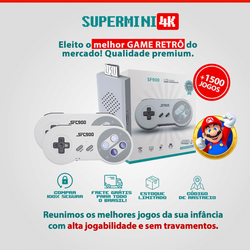 Super Mini 4k + 1.500 Jogos | Black Friday